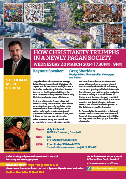 St Thomas More Forum - 20 March 2024